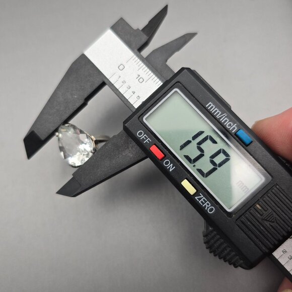 Sterling Silver 925 Lab Created Pear Cut White Sapphire Ring Size 6 Signed CA - Picture 9 of 14